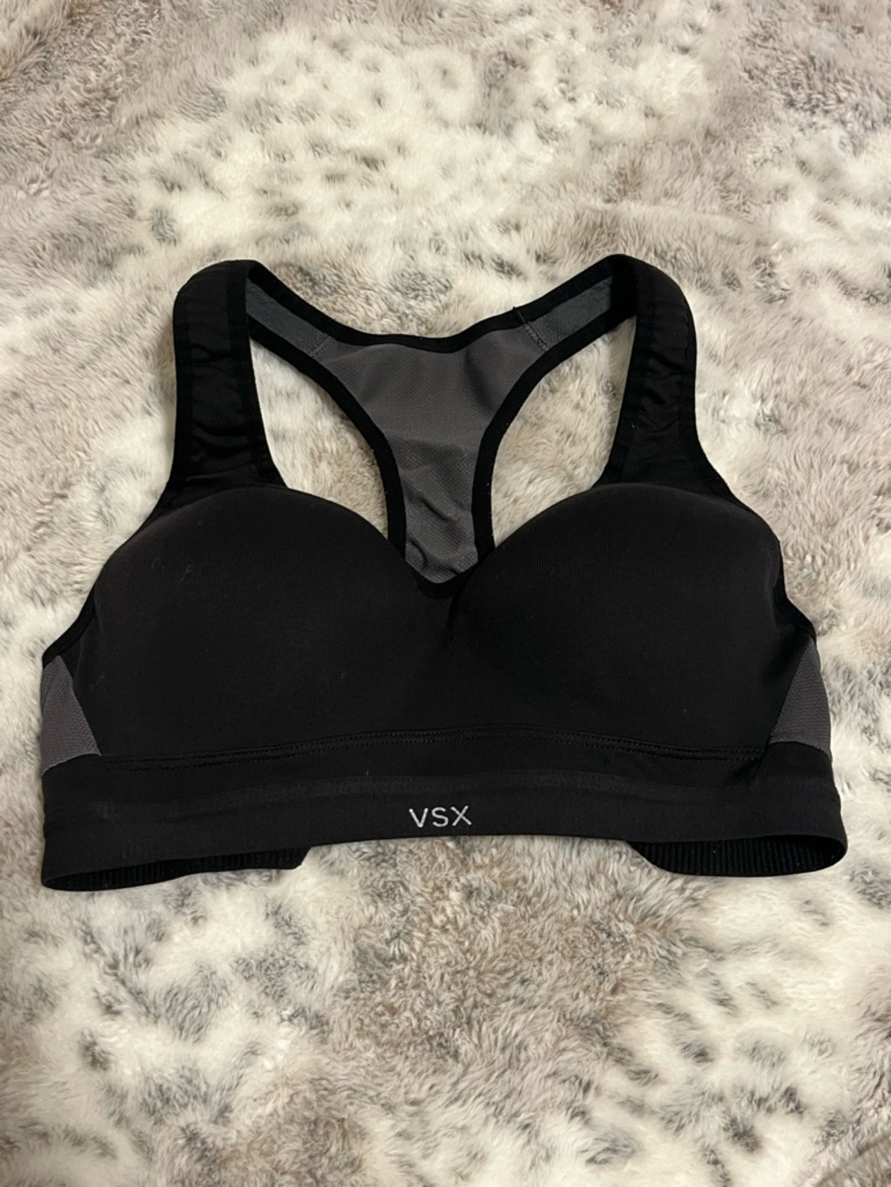 VSX Black and Gray Racerback Molded Sports Bra
